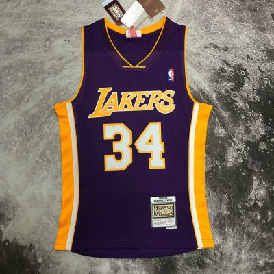 NBA 34 O'neal Lakers 1999-00 Maillot Retro Violet imprimé